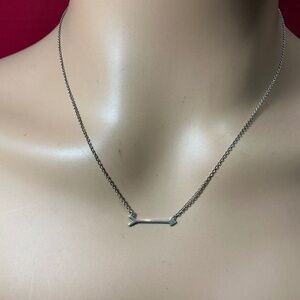 Stella and Dot Sterling Silver Arrow Pendant Necklace. 16, 17, 18 inches long